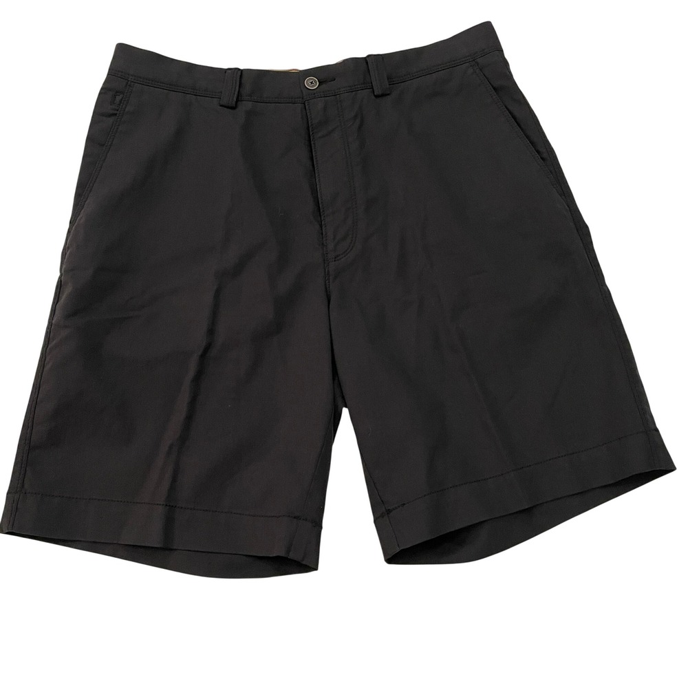 Tommy Bahama Mens 34 Navy Flat Front Chino Shorts Cotton Tencel Stretch 9 Inseam
